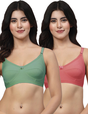 LILY akihdar Women Everyday Non Padded Bra(Green, Maroon)