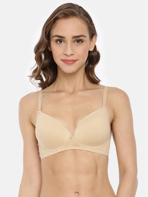 Macrowoman W-Series Women T-Shirt Lightly Padded Bra(Beige)