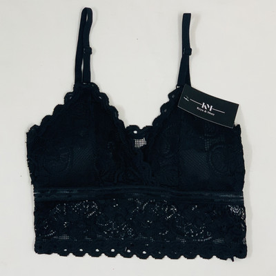 Kryn and Moey Women Bralette Lightly Padded Bra(Black)