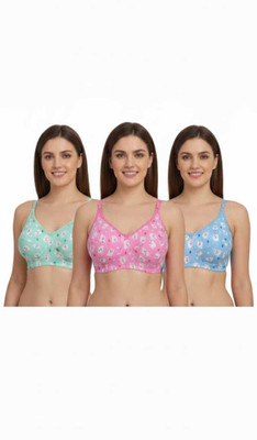 SP FASHION Pack of 3 Women Everyday Non Padded Bra (Pink) Women Everyday Non Padded Bra(Pink)