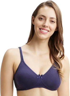 AADESH HUB 1722 Wirefree Cotton Elastane Medium Coverage Women Everyday Lightly Padded Bra(Blue)