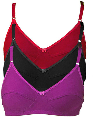 zoxen Women Full Coverage Non Padded Bra(Multicolor)