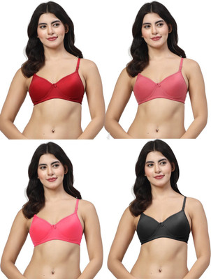 LILY maofcigam Women T-Shirt Lightly Padded Bra(Maroon, Pink, Black, Red)