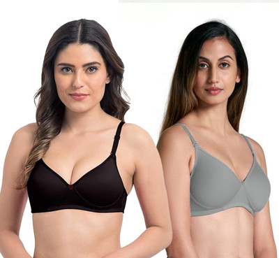 cloviax FLora mold Women Full Coverage Non Padded Bra(Black, Blue)