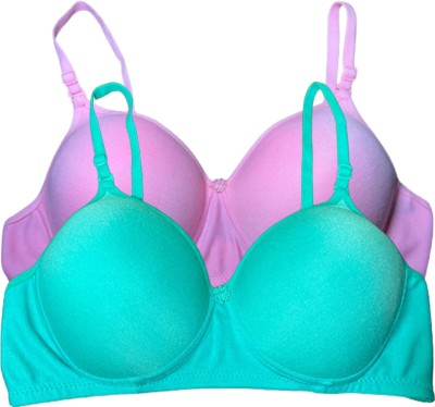 KGN RETINA Light Padded Bra For Women Women Push-up Non Padded Bra(Green, Purple)