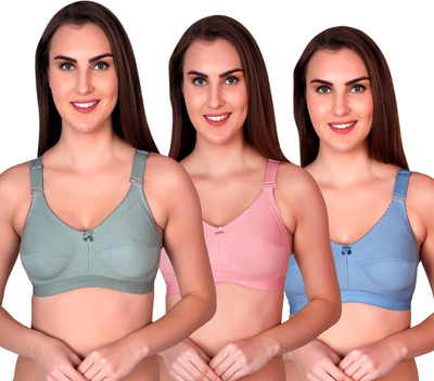 lufiya mina Women Sports Non Padded Bra(Dark Blue, Dark Green, Pink)