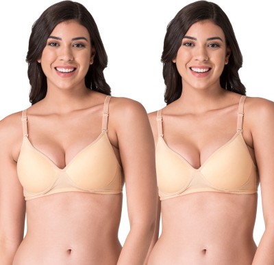 KOMLI Komli Heavily Padded Push-up Cotton Rich Bra Women Push-up Heavily Padded Bra(Beige)