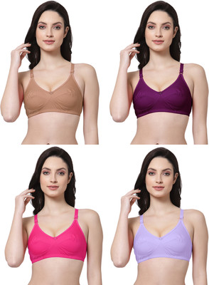 Shyam Sons FLAIR Forever Women Everyday Non Padded Bra(Purple, Brown, Purple, Pink)
