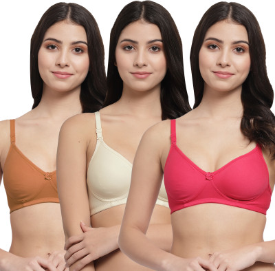 Docare Women T-Shirt Lightly Padded Bra(Pink, Beige, Brown)