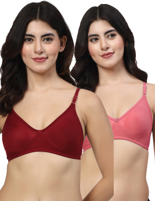 LILY ayir Women T-Shirt Non Padded Bra(Maroon, Pink)