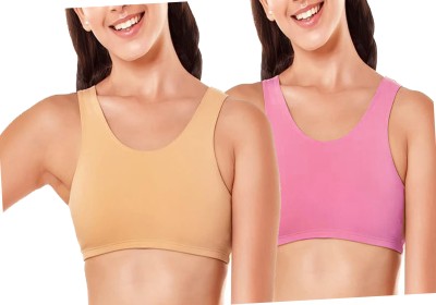 BRAABAA Pack of 2 Women non padded beginner sports bra Girls Sports Non Padded Bra(Multicolor)