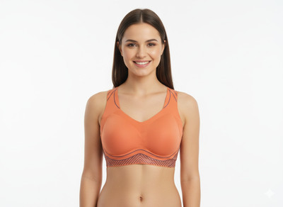 ZebaCreation 41org Women Sports Lightly Padded Bra(Orange)