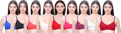 PIYURZ Pack of.6 nonpeded bra combo Assorted colours comes Women Full Coverage Non Padded Bra(Multicolor)