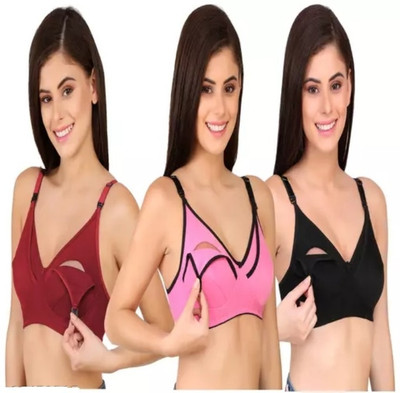 ORENZEE INNER Women Maternity/Nursing Non Padded Bra(Multicolor)