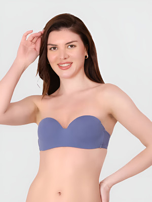 VISHNAVE FASHION Women's Nylon-Spandex Blend Ultra-Comfort Seamless Push-Up Bra | Cotten Padded Women Everyday Lightly Padded Bra(Blue)