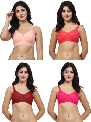 LILY C703 Women Minimizer Non Padded Bra(Pink, Red, Pink, Maroon)