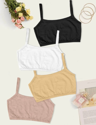 AMORIA Magical Cotton Bra Non Padded Full Support Bra For Teenagers Bra Plus Size Women Everyday Non Padded Bra(Black, White, Beige, Brown)
