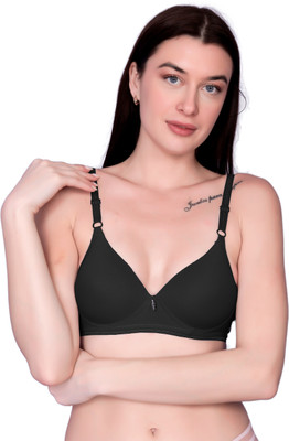 SUPER BEAUTY SB Women Cage Bra Lightly Padded Bra(Black)