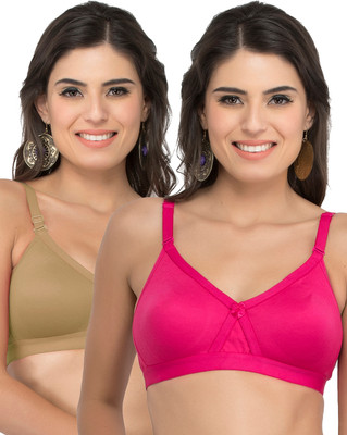 COLLEGE GIRL CG1304 Women Minimizer Lightly Padded Bra(Brown, Pink)