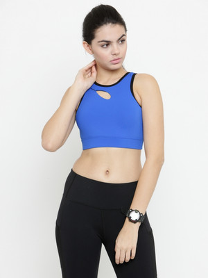 Invincible Women’s Front Hole Sports Bra Women Sports Non Padded Bra(Blue)