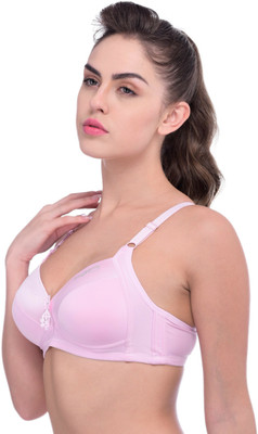 TOMKOT Seamless Full Covrage Side Bulge Covrage Women Full Coverage Heavily Padded Bra(Pink)