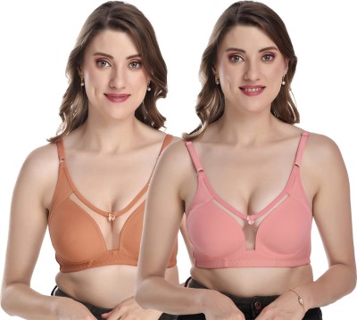 Viral Girl NA Women Everyday Non Padded Bra(Brown, Orange)