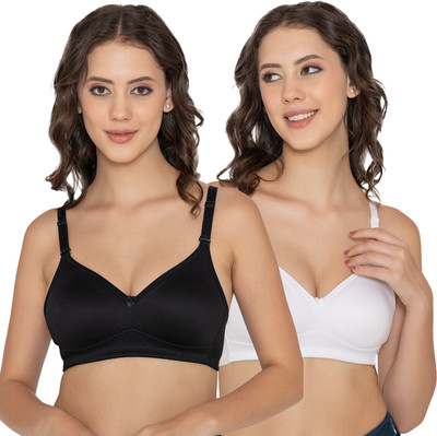 kalyani Everyday Support Seamless Non Padded T-Shirt Bras | Pack of 2 Women Everyday Non Padded Bra(White, Black)