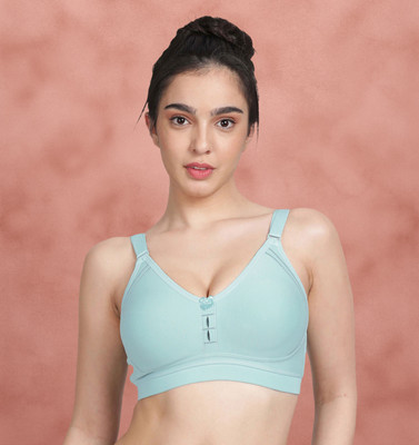 Susie Susie Salt Blue Side Encircled Contrast Cutwork Everyday Bra-Pack of 1 Women Everyday Lightly Padded Bra(Light Blue)