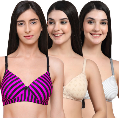 Erican ERPAD Women Everyday Lightly Padded Bra(Pink, Beige, Grey)