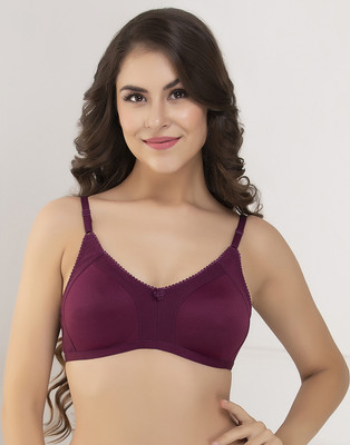 Clovia Cotton Rich Non-Wired Spacer Cup T-Shirt Bra Women T-Shirt Non Padded Bra(Purple)