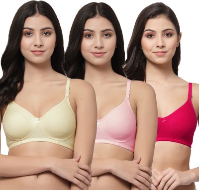 COLLEGE GIRL CG1301 Women T-Shirt Non Padded Bra(Beige, Pink, Pink)