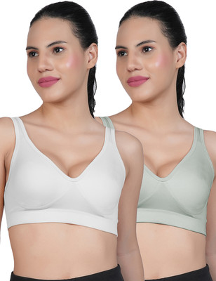 Shyam Sons FLAIR Curvv Women Sports Non Padded Bra(White, Green)