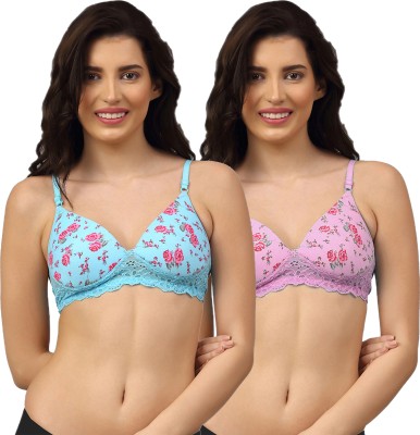 samvar Women Minimizer Non Padded Bra(Blue, Pink)