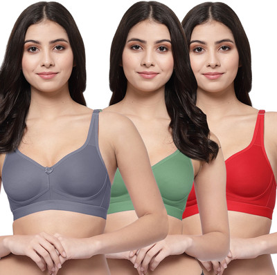 COLLEGE GIRL CG1215 Women Everyday Lightly Padded Bra(Grey, Green, Red)