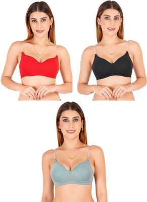 Liigne Women Everyday Lightly Padded Bra(Red)