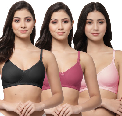 COLLEGE GIRL CG1301 Women T-Shirt Non Padded Bra(Black, Maroon, Pink)