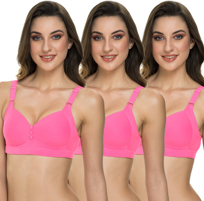 Tweens Lite Wite Tweens Lite Wite - Minimiser Medium Padded Cotton Lycra Bra Plus Size Bra Women Minimizer Lightly Padded Bra(Pink)
