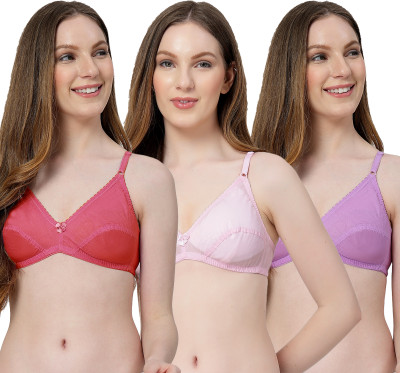 LILY anwahb Women Everyday Non Padded Bra(Maroon, Pink, Purple)