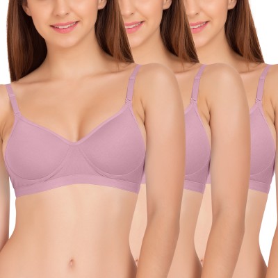 TWEENS Tweens Women's Medium Padded Cotton Rich T-Shirt Bra Women T-Shirt Lightly Padded Bra(Purple)