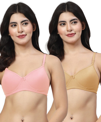 LILY maofcigam Women T-Shirt Heavily Padded Bra(Pink, Gold)