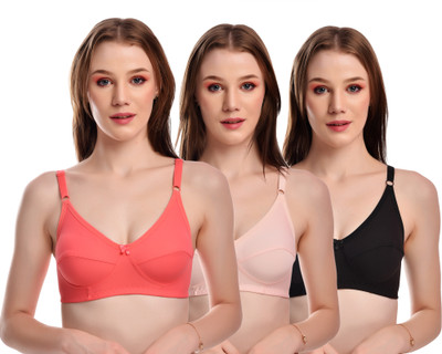 Norvia 4Way Bra Women Full Coverage Non Padded Bra(Multicolor)