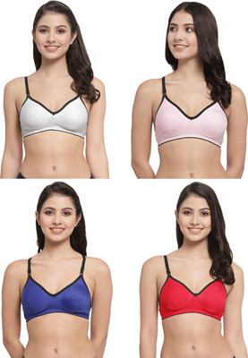 Docare M2Mino Women T-Shirt Non Padded Bra(White, Pink, Red, Dark Blue)
