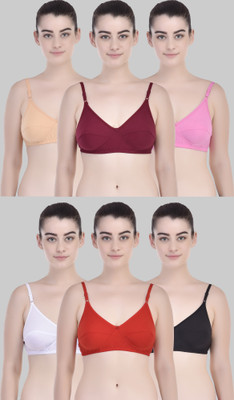 Lady One Women Full Coverage Non Padded Bra(Red, White, Pink, Maroon, Gold, Black)