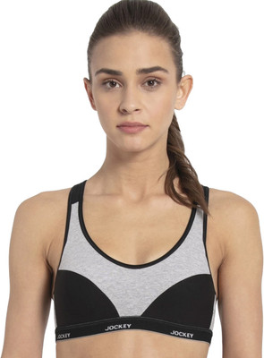 JOCKEY Women Sports Lightly Padded Bra(Grey)