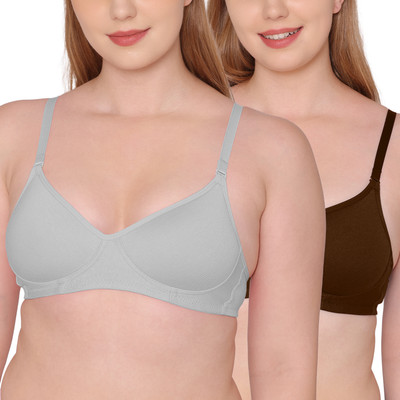 KOMLI Komli Lightly Padded Super Soft Full Coverage Bra Women Everyday Lightly Padded Bra(Black, Grey)