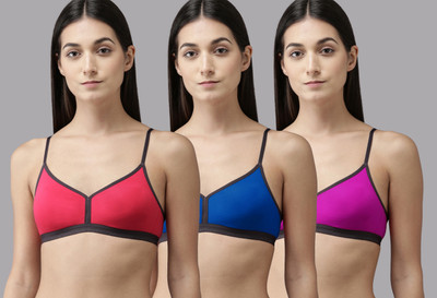 samvar Veni Bra Women Minimizer Non Padded Bra(Red, Blue, Pink)