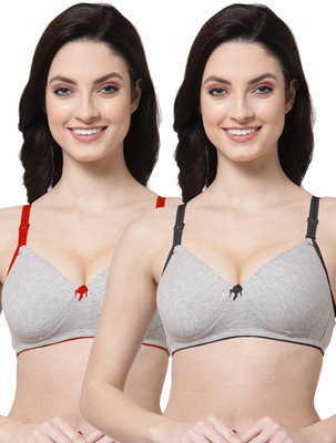 Shyam Sons FLAIR Melanche Women T-Shirt Lightly Padded Bra(Black, Red)