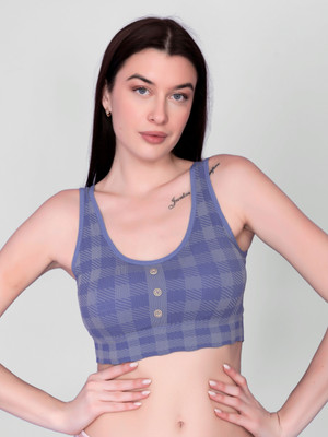 Gopalvilla Women Bralette Lightly Padded Bra(Blue)