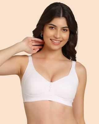 KOMLI Komli Bonded Breathable Cotton Plus Size M-Frame Minimiser Padded Bra Women Minimizer Lightly Padded Bra(White)