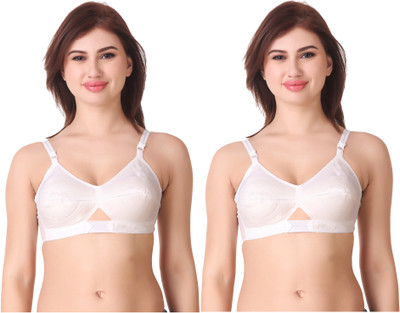Blue Aura White Non Padded Bra Pure Cotton for Women/Girls/Ladies Combo Women Full Coverage Non Padded Bra(White)